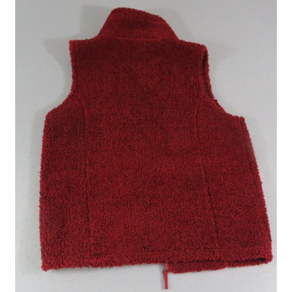 Y2K Cabela's Vintage Sherpa Deep Pile Shaggy Fleece Red Vest Women's Lg EUC - Picture 6 of 7